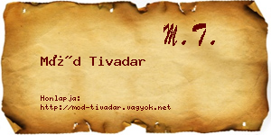 Mód Tivadar névjegykártya
