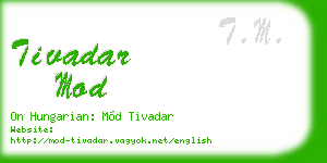 tivadar mod business card